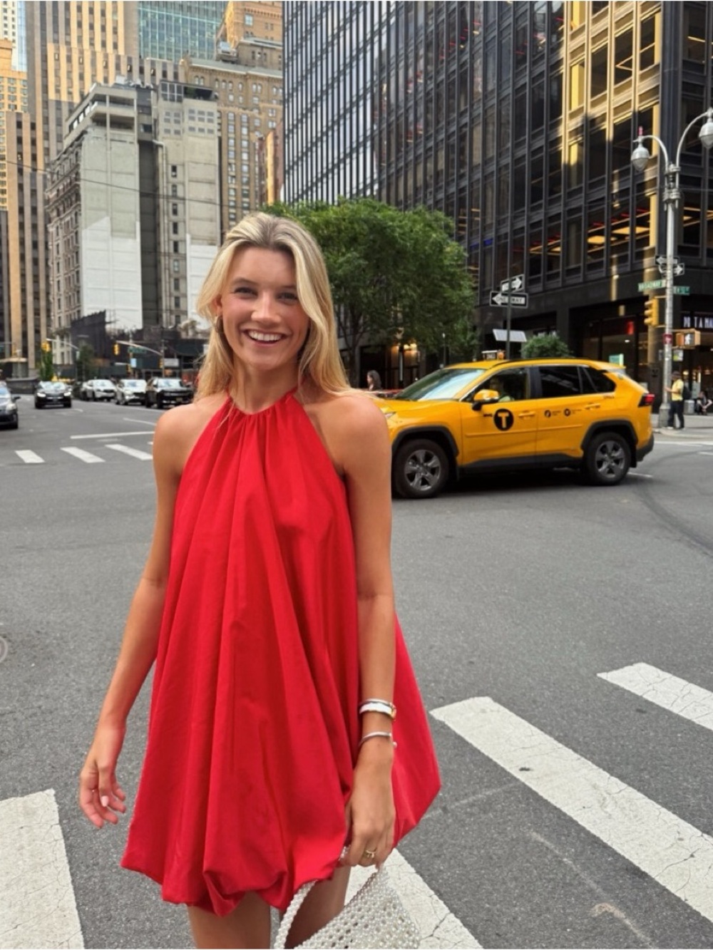 Zara Red Mini Balloon-Hem Sundress - Picture 3 of 10